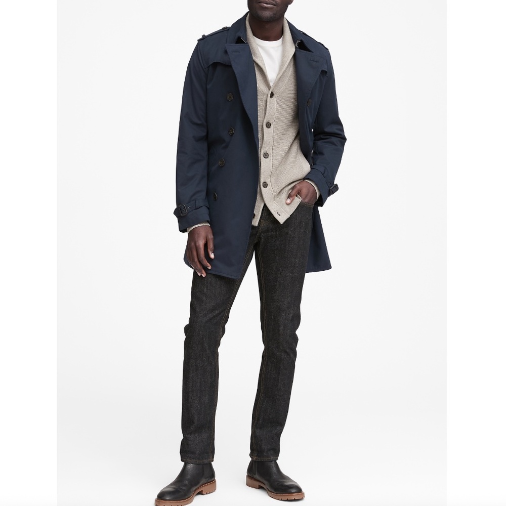 Banana Republic Men's Trench Coat Peacoat - Medium